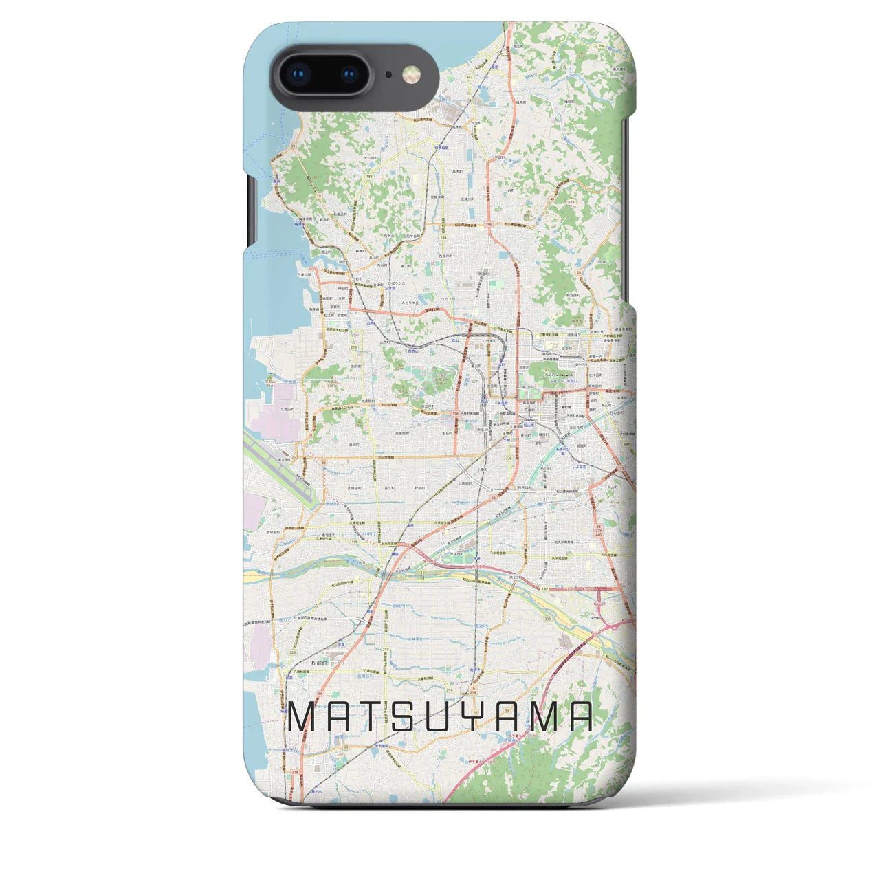 【松山(愛媛県)】地図柄iPhoneケース(バックカバータイプ)