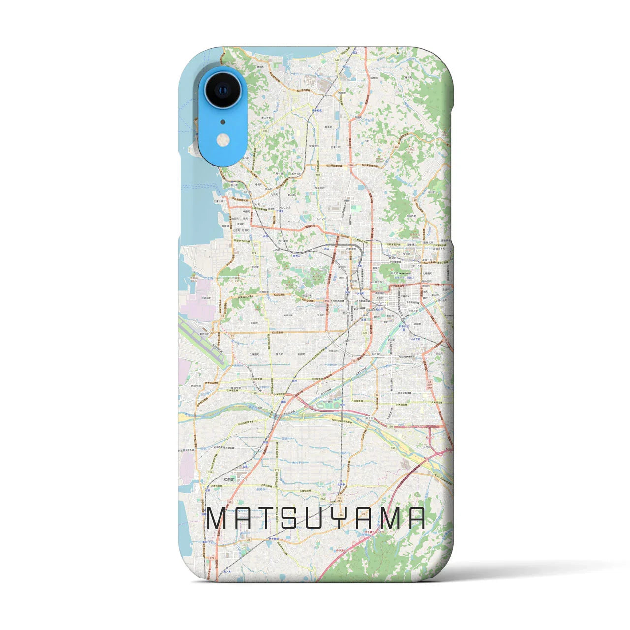 【松山(愛媛県)】地図柄iPhoneケース(バックカバータイプ)