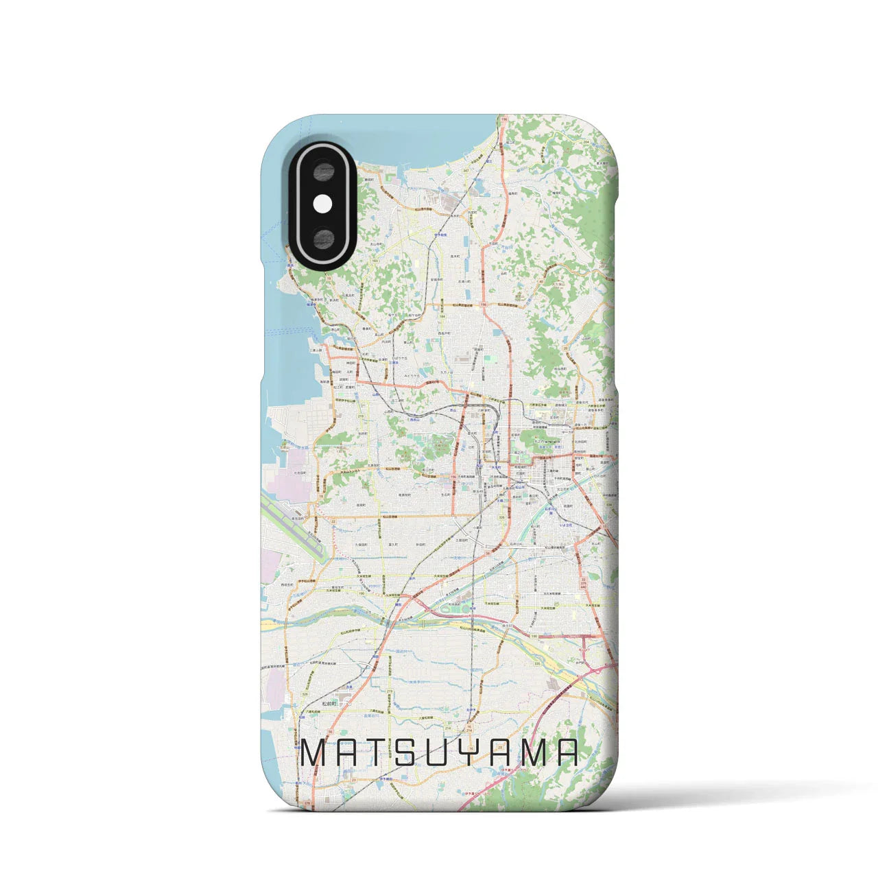 【松山(愛媛県)】地図柄iPhoneケース(バックカバータイプ)