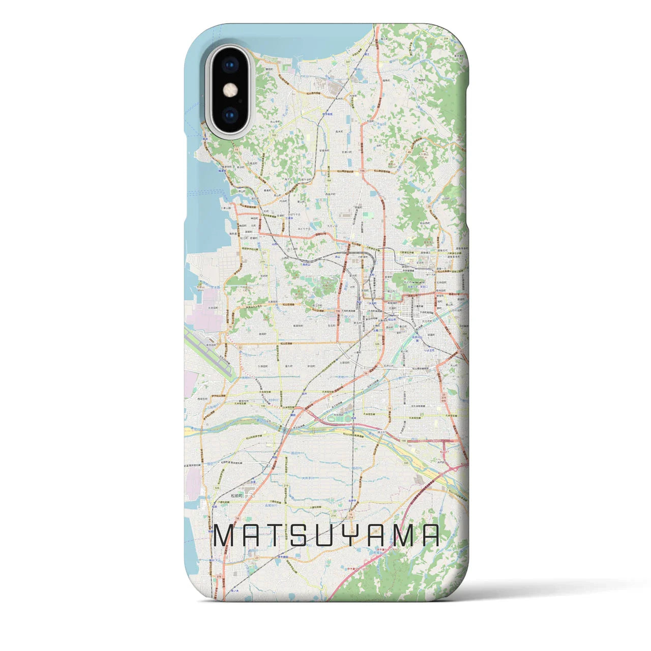 【松山(愛媛県)】地図柄iPhoneケース(バックカバータイプ)