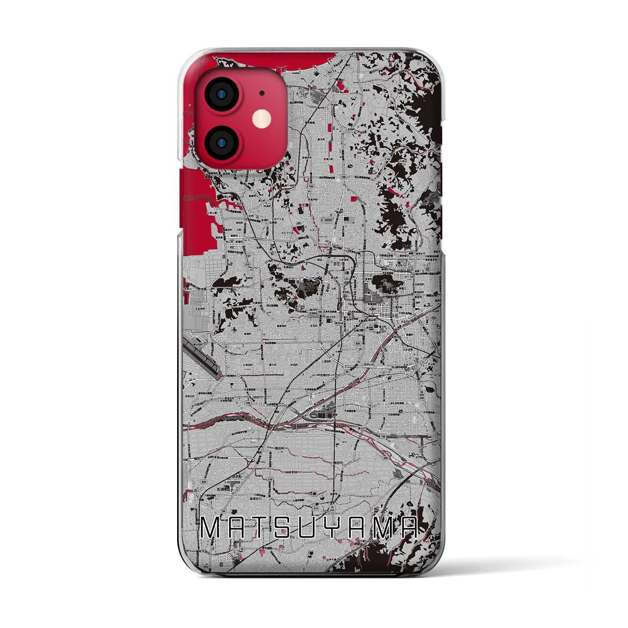 【松山(愛媛県)】地図柄iPhoneケース(クリアタイプ)