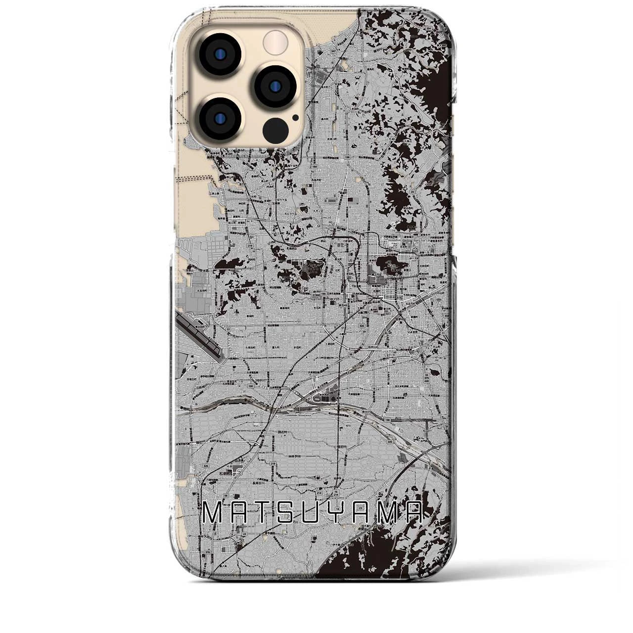【松山(愛媛県)】地図柄iPhoneケース(クリアタイプ)