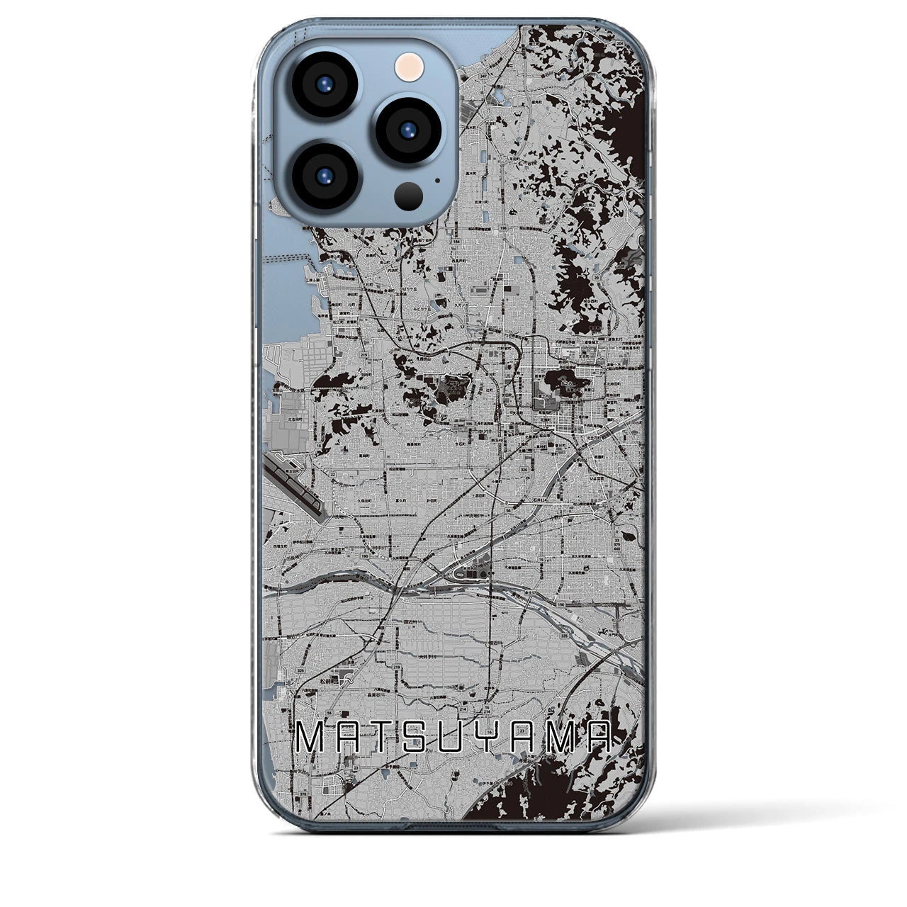 【松山(愛媛県)】地図柄iPhoneケース(クリアタイプ)