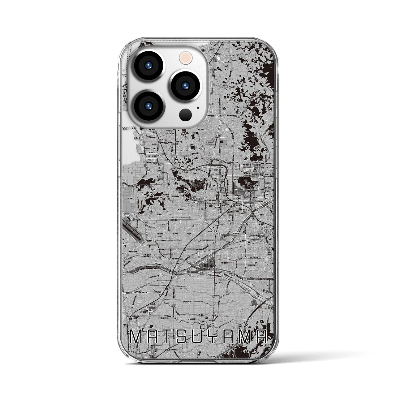 【松山(愛媛県)】地図柄iPhoneケース(クリアタイプ)