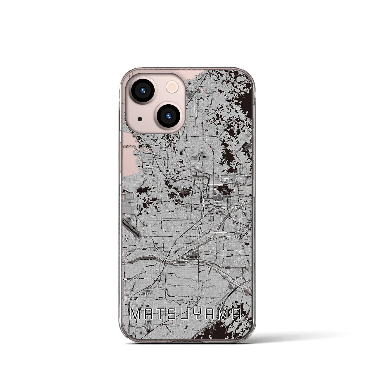 【松山(愛媛県)】地図柄iPhoneケース(クリアタイプ)