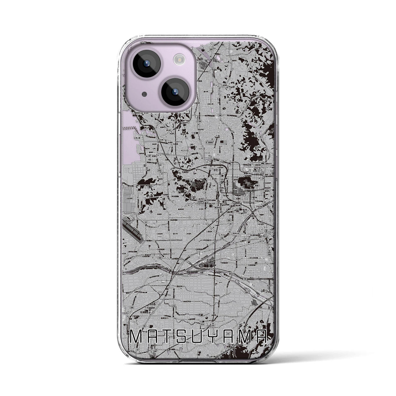 【松山(愛媛県)】地図柄iPhoneケース(クリアタイプ)