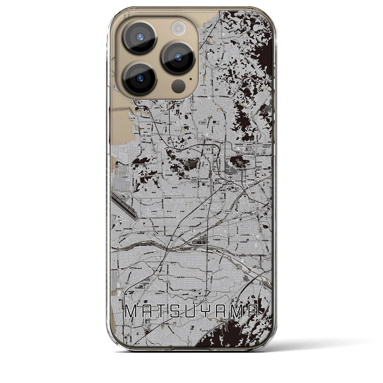 【松山(愛媛県)】地図柄iPhoneケース(クリアタイプ)