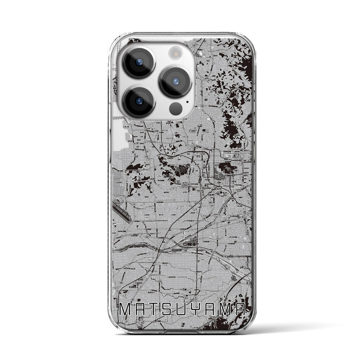 【松山(愛媛県)】地図柄iPhoneケース(クリアタイプ)