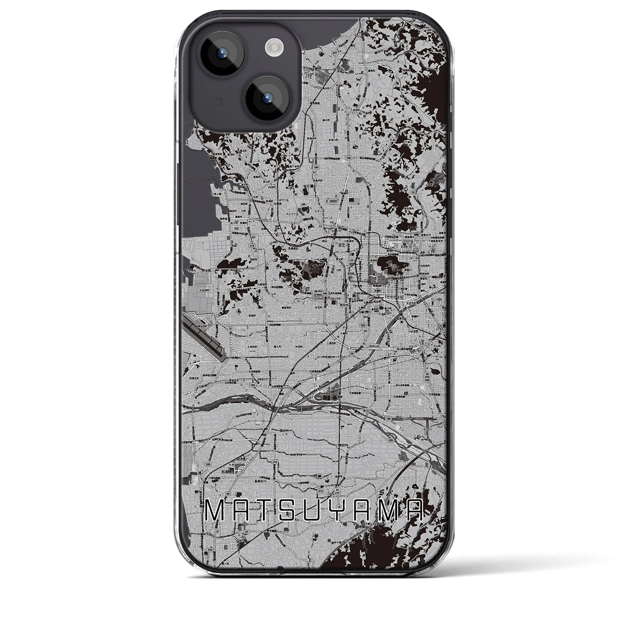 【松山(愛媛県)】地図柄iPhoneケース(クリアタイプ)