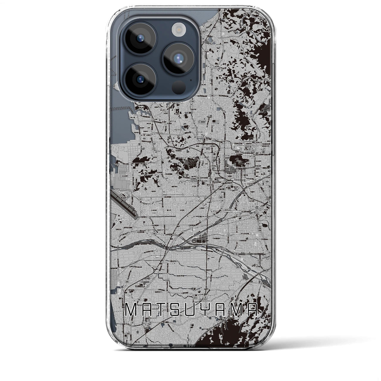 【松山(愛媛県)】地図柄iPhoneケース(クリアタイプ)