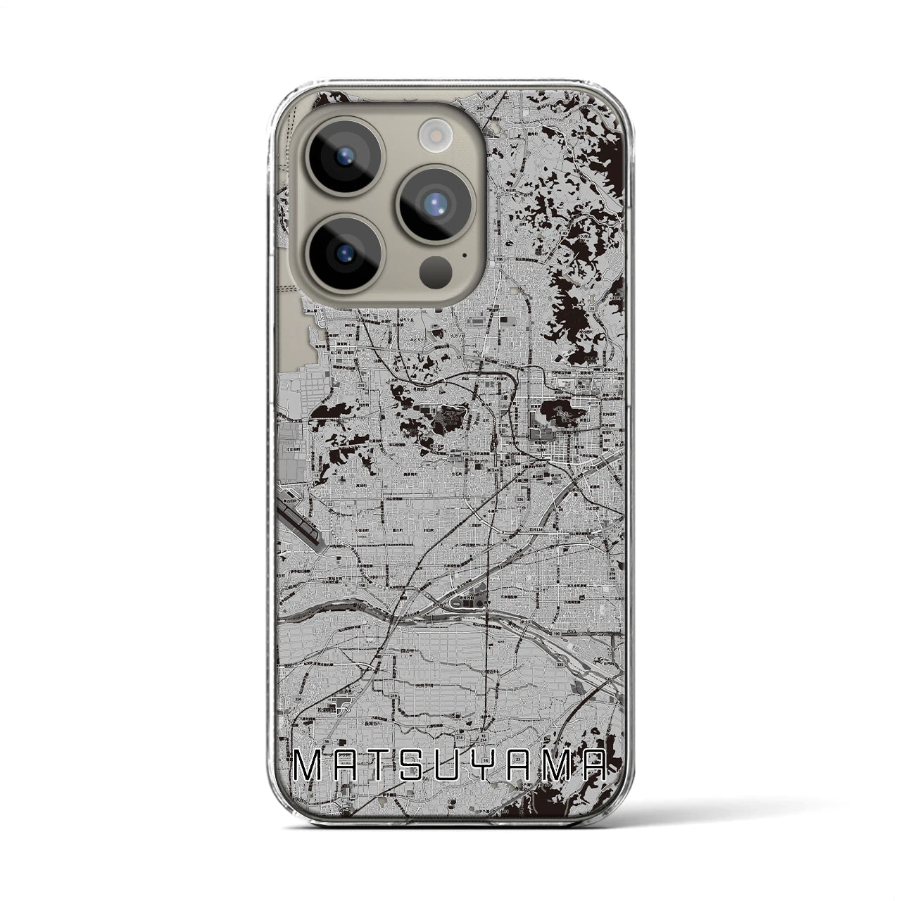 【松山(愛媛県)】地図柄iPhoneケース(クリアタイプ)