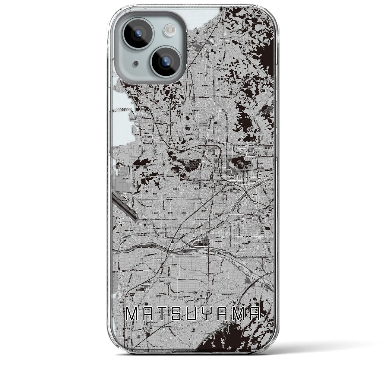 【松山(愛媛県)】地図柄iPhoneケース(クリアタイプ)