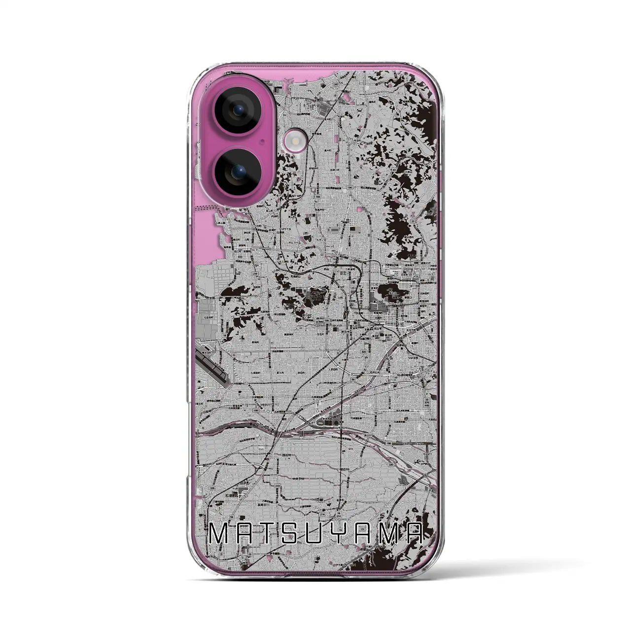 【松山(愛媛県)】地図柄iPhoneケース(クリアタイプ)