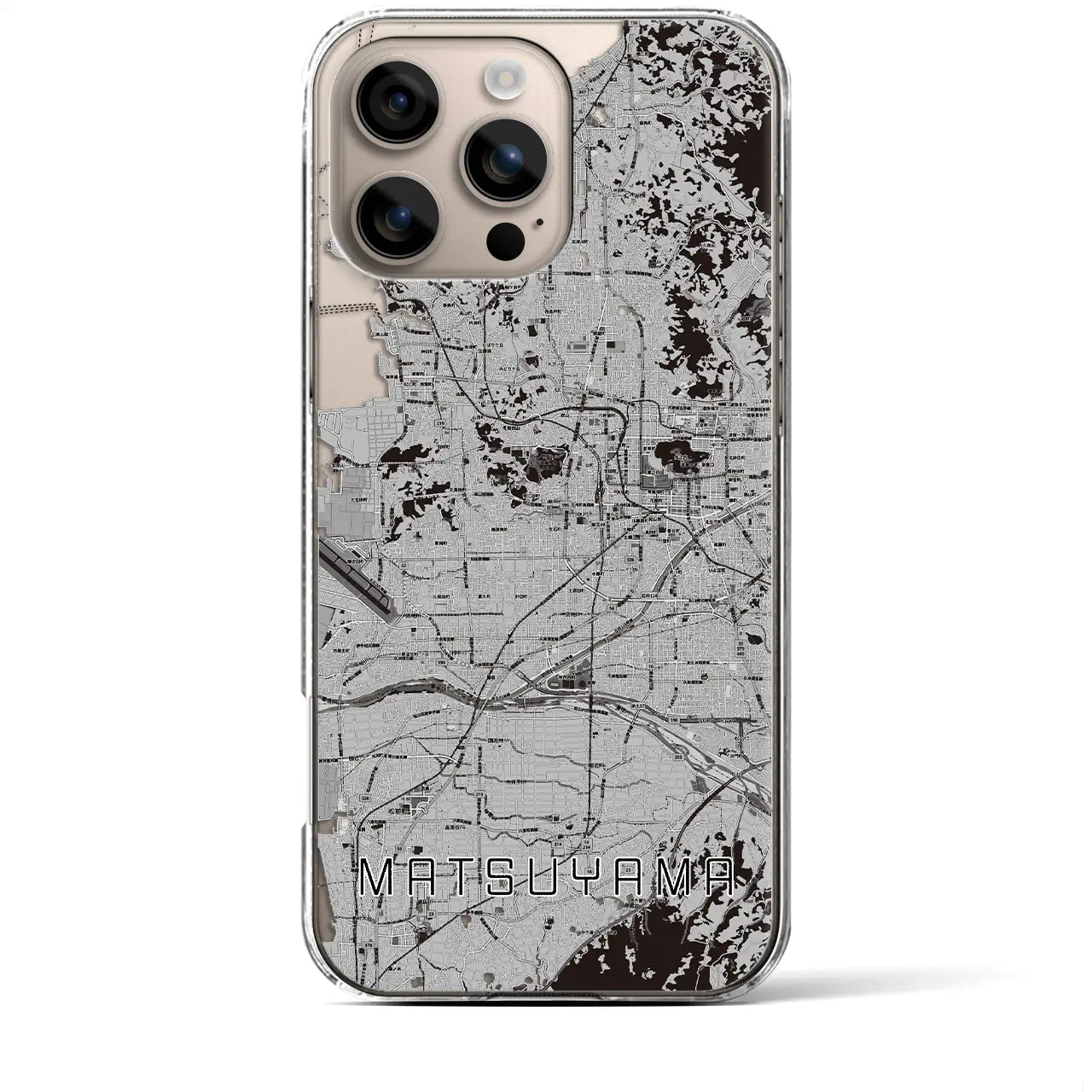 【松山(愛媛県)】地図柄iPhoneケース(クリアタイプ)