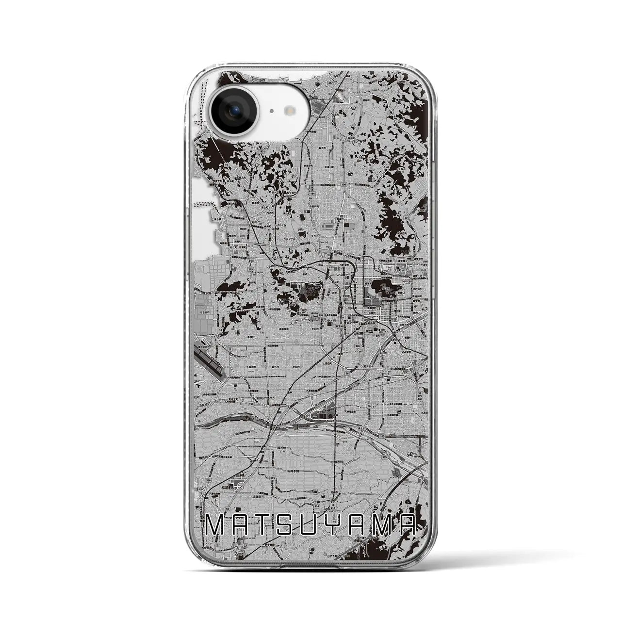 【松山(愛媛県)】地図柄iPhoneケース(クリアタイプ)