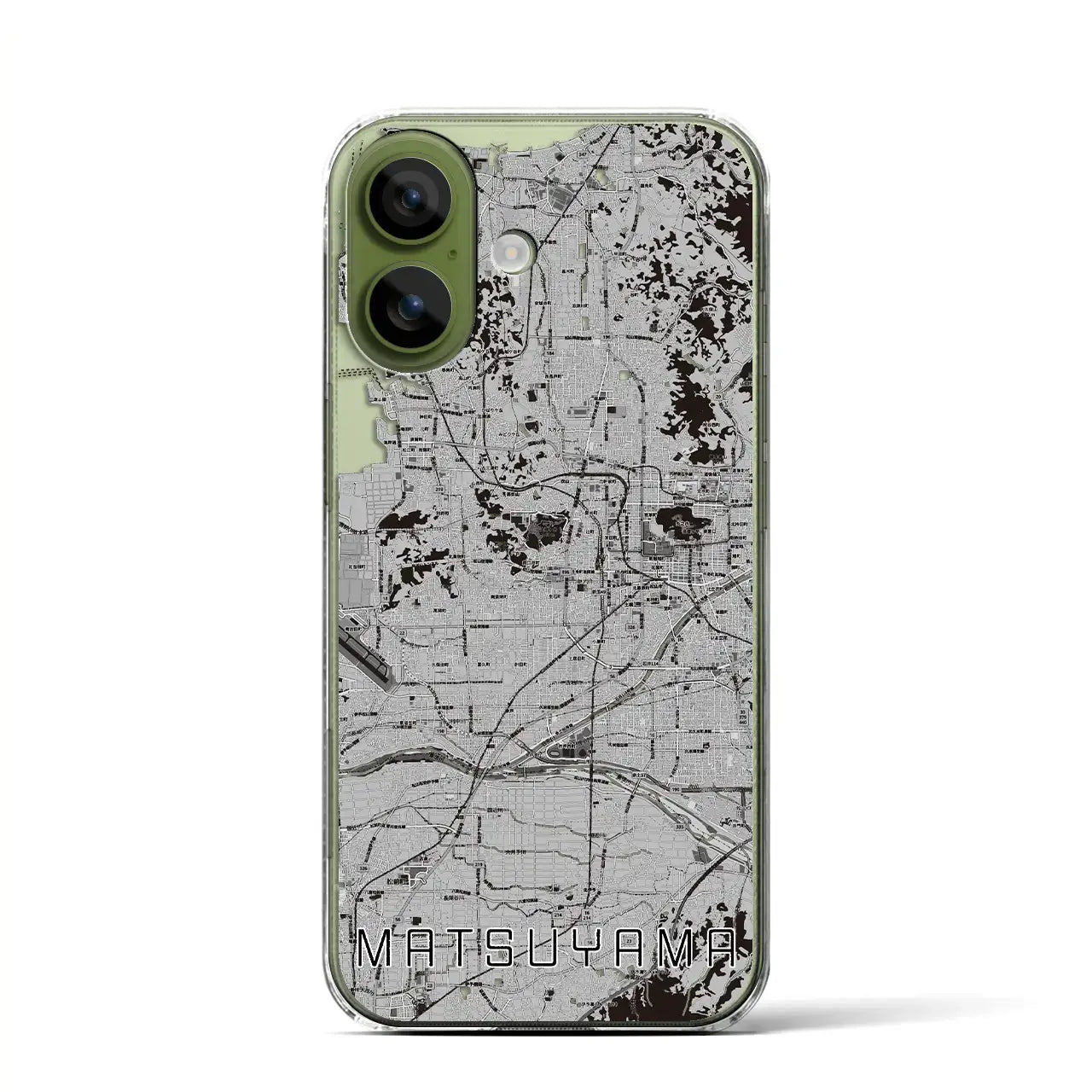 【松山(愛媛県)】地図柄iPhoneケース(クリアタイプ)