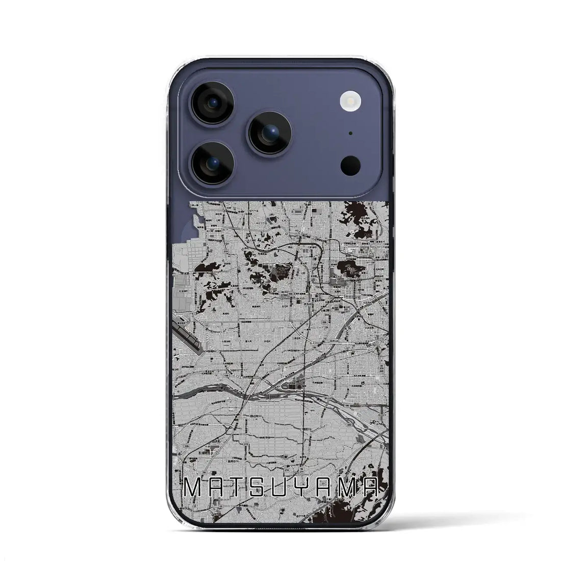 【松山(愛媛県)】地図柄iPhoneケース(クリアタイプ)