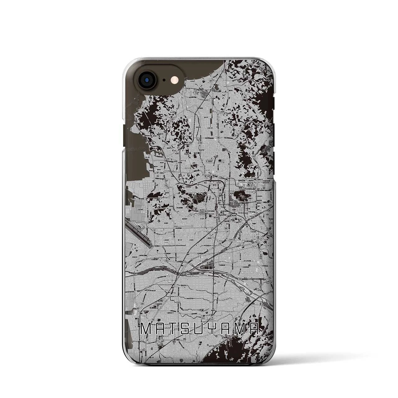 【松山(愛媛県)】地図柄iPhoneケース(クリアタイプ)