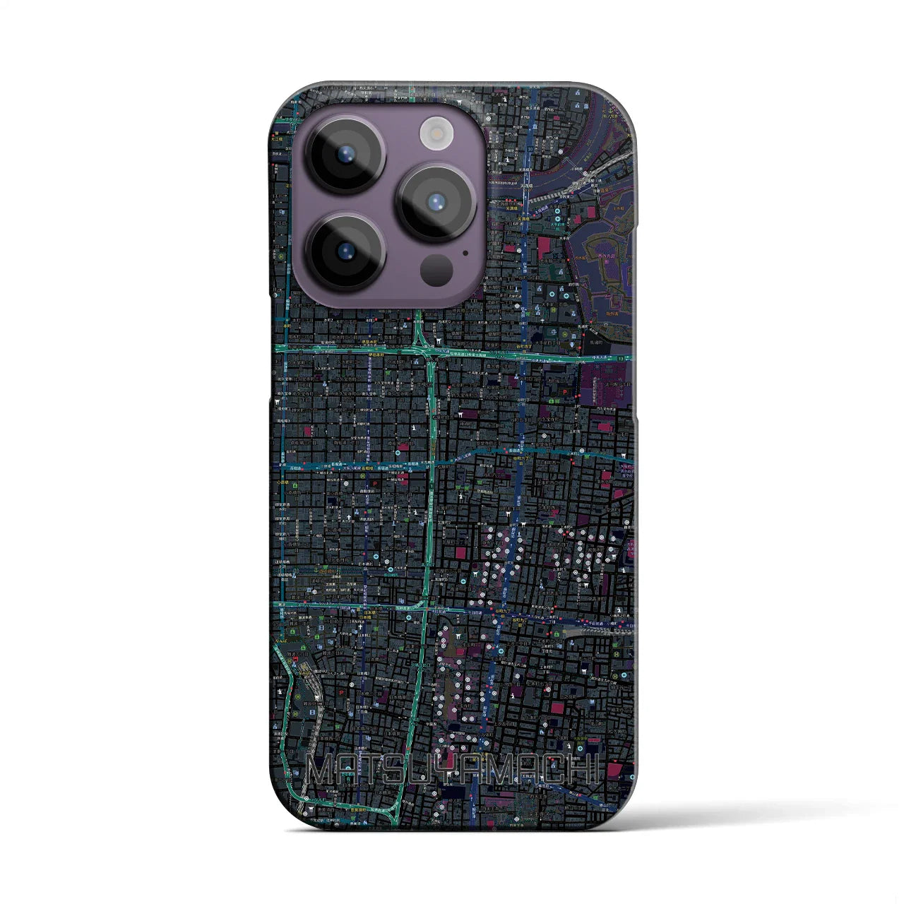 【松屋町(大阪府)】地図柄iPhoneケース(バックカバータイプ)