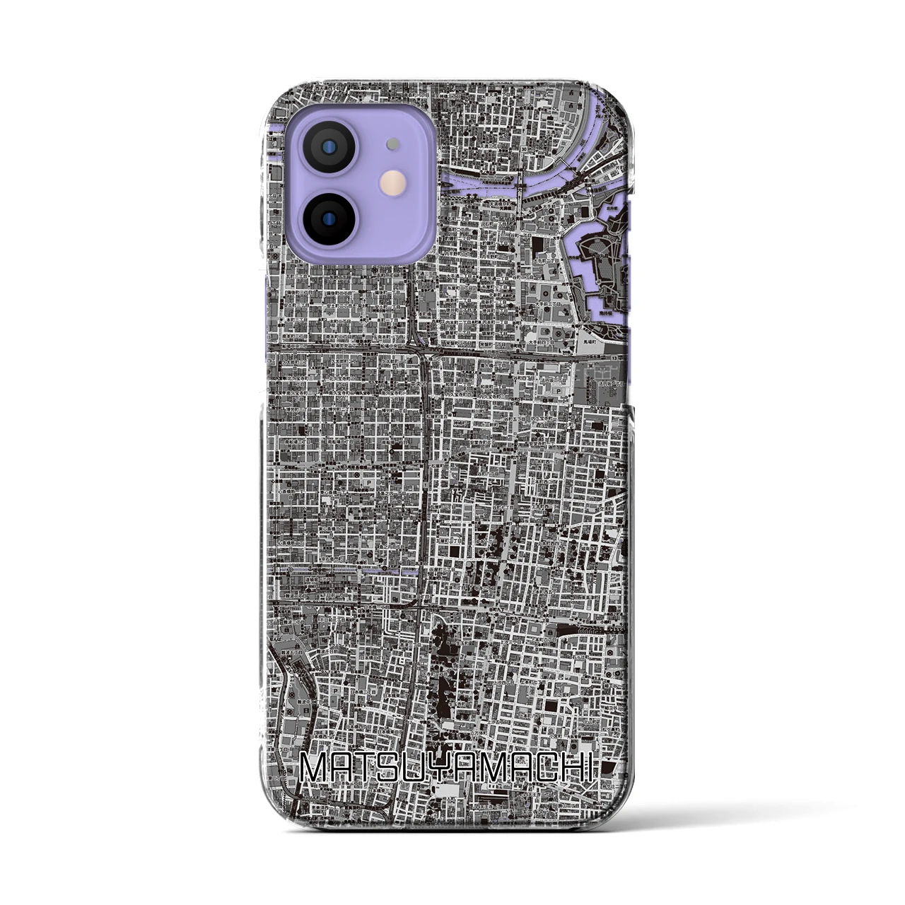 【松屋町(大阪府)】地図柄iPhoneケース(クリアタイプ)