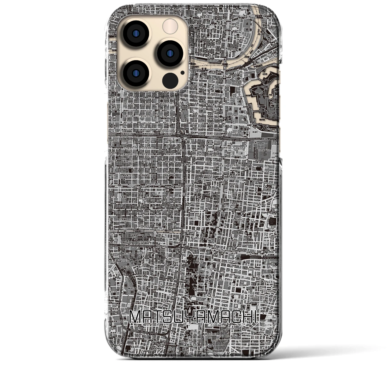 【松屋町(大阪府)】地図柄iPhoneケース(クリアタイプ)