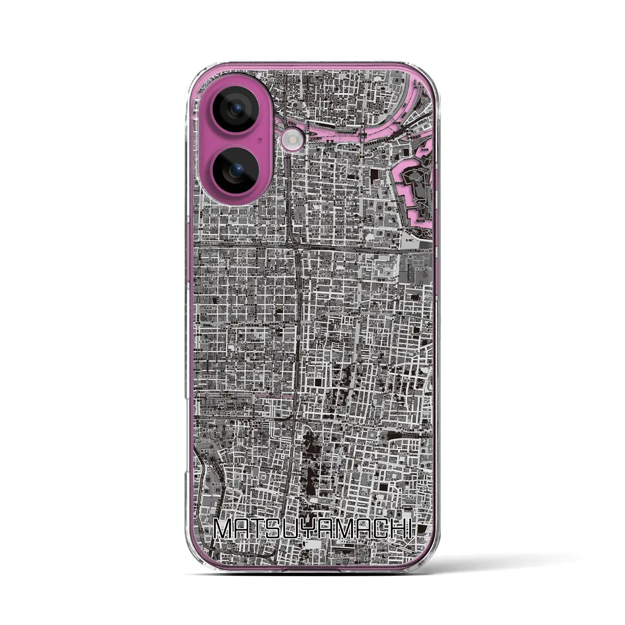 【松屋町(大阪府)】地図柄iPhoneケース(クリアタイプ)