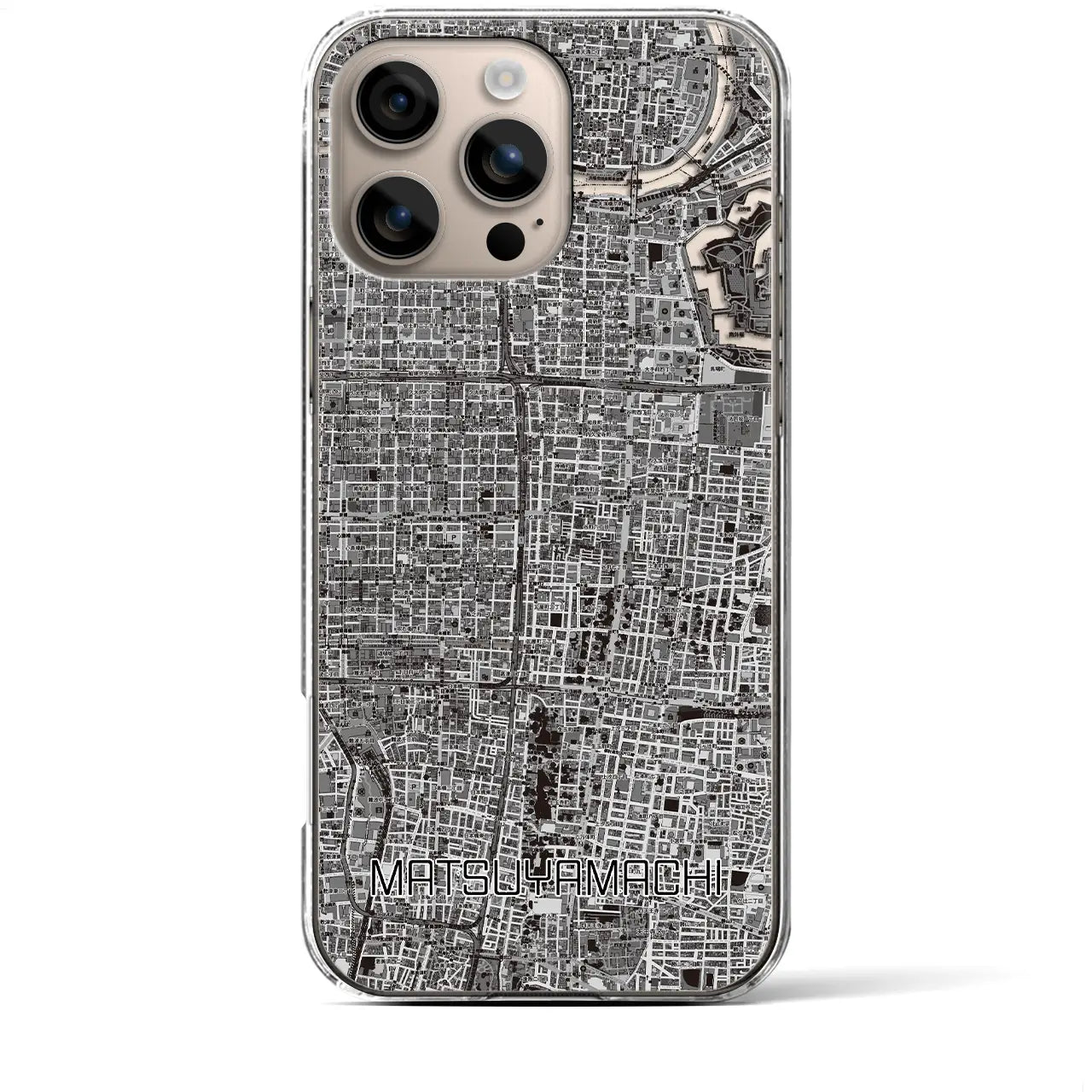 【松屋町(大阪府)】地図柄iPhoneケース(クリアタイプ)