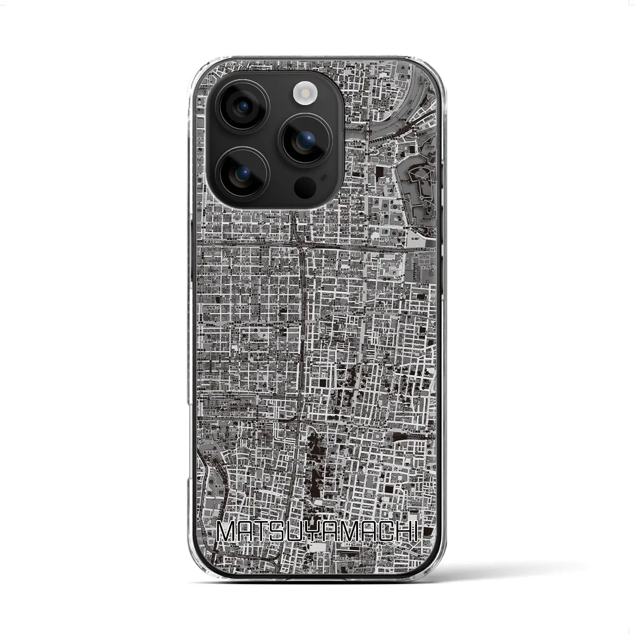 【松屋町(大阪府)】地図柄iPhoneケース(クリアタイプ)