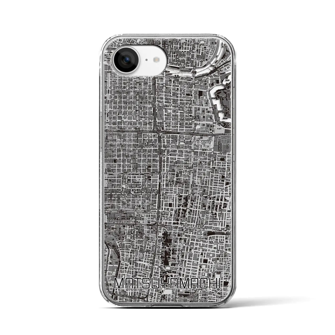 【松屋町(大阪府)】地図柄iPhoneケース(クリアタイプ)