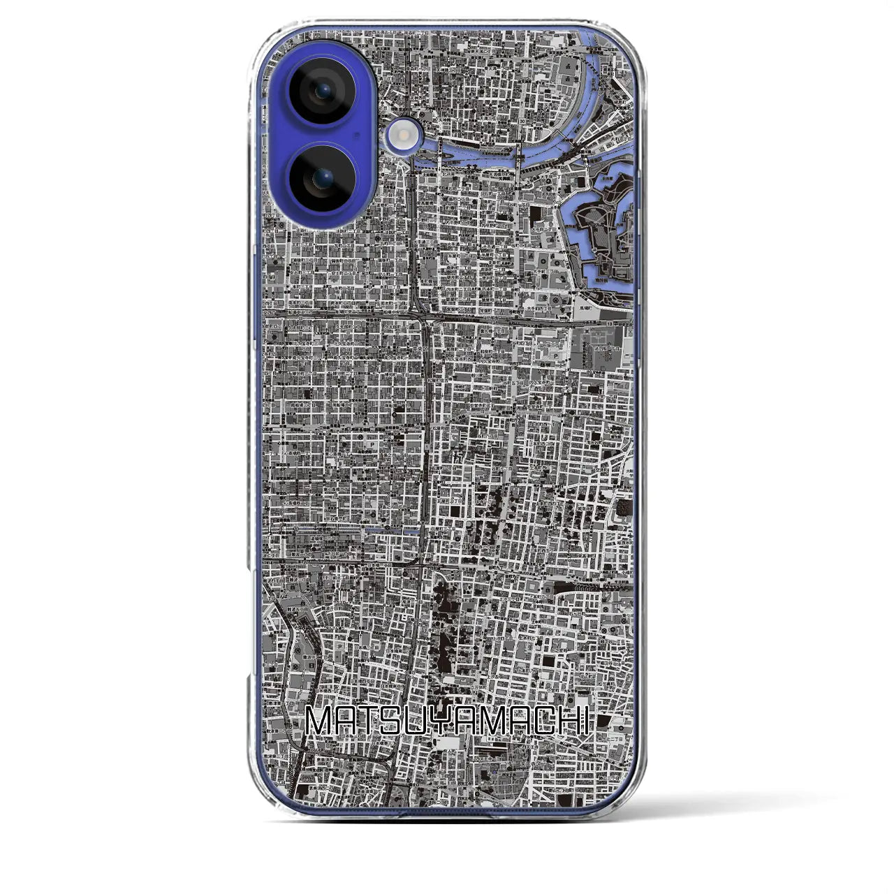 【松屋町(大阪府)】地図柄iPhoneケース(クリアタイプ)