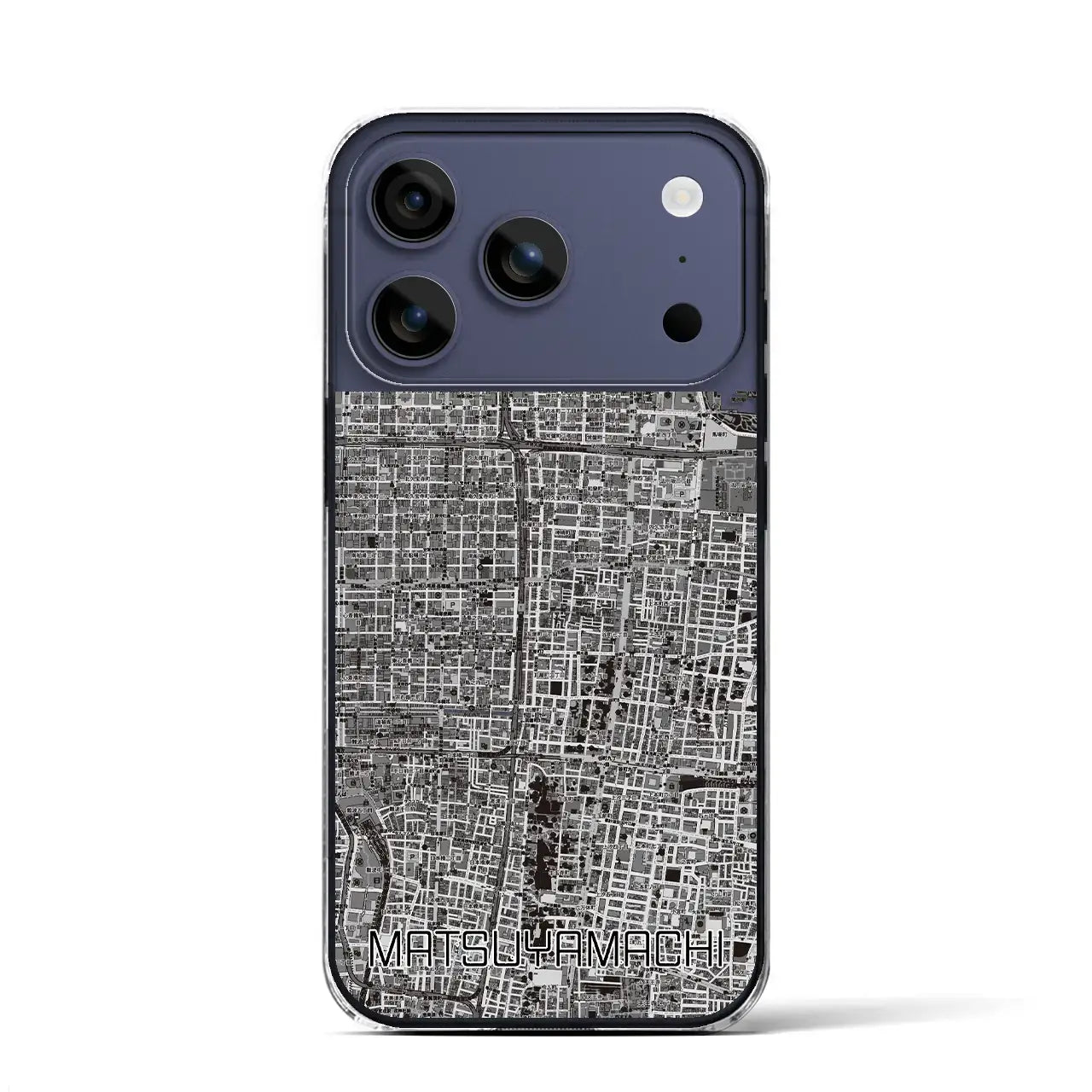 【松屋町(大阪府)】地図柄iPhoneケース(クリアタイプ)