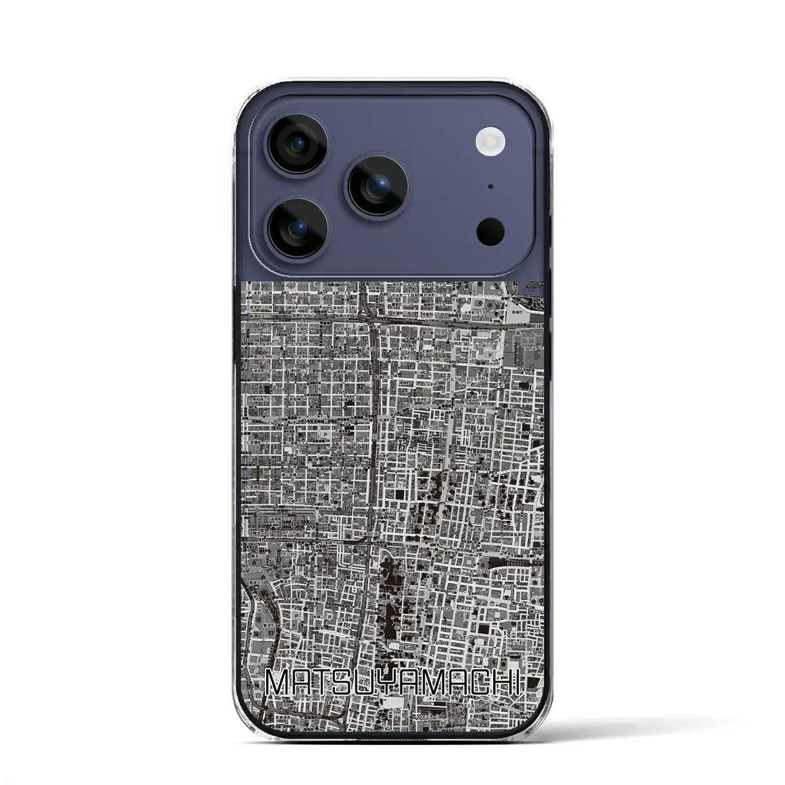 【松屋町(大阪府)】地図柄iPhoneケース(クリアタイプ)