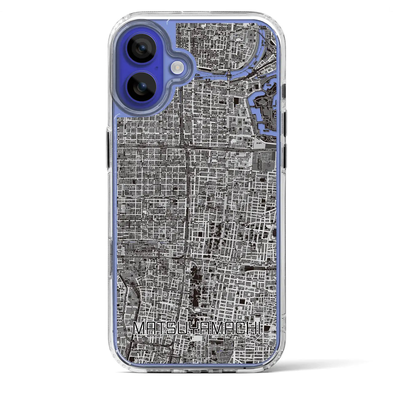 【松屋町(大阪府)】地図柄iPhoneケース(MagSafeタイプ)