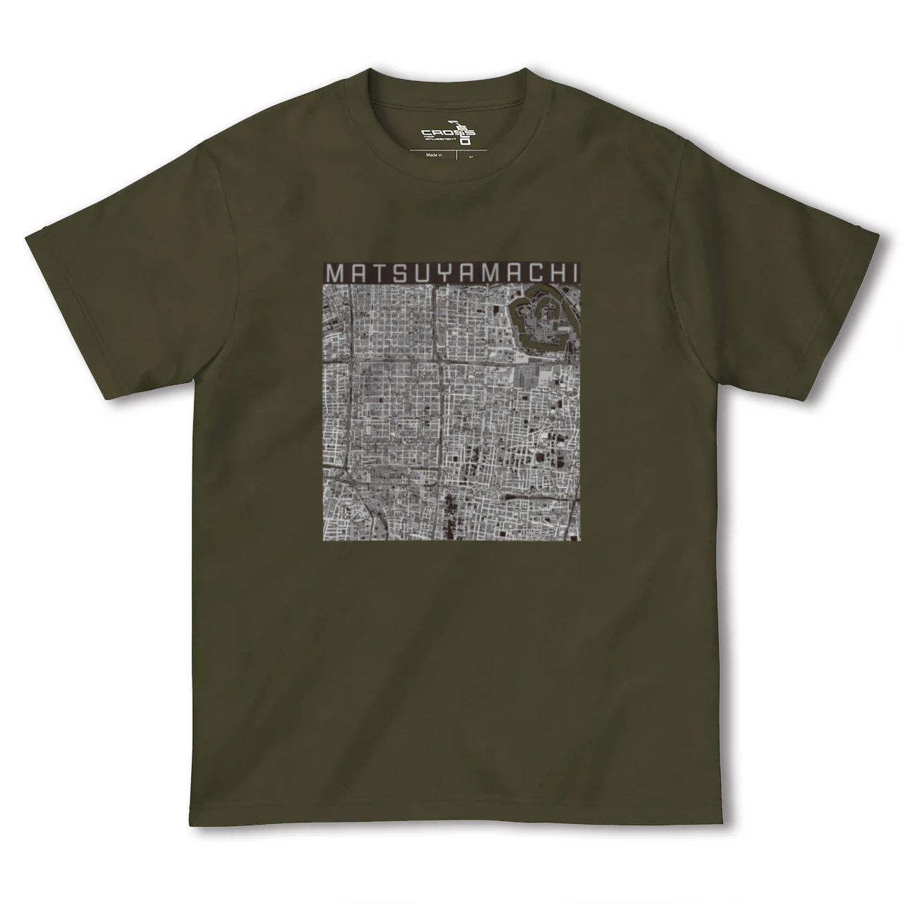 【松屋町(大阪府)】地図柄ヘビーウェイトTシャツ