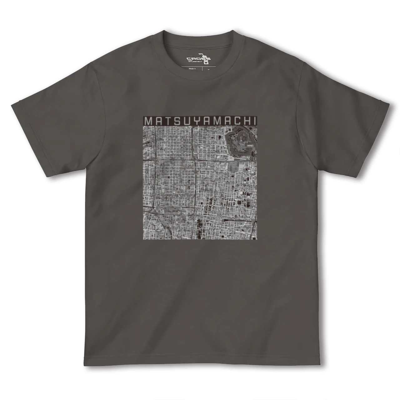 【松屋町(大阪府)】地図柄ヘビーウェイトTシャツ