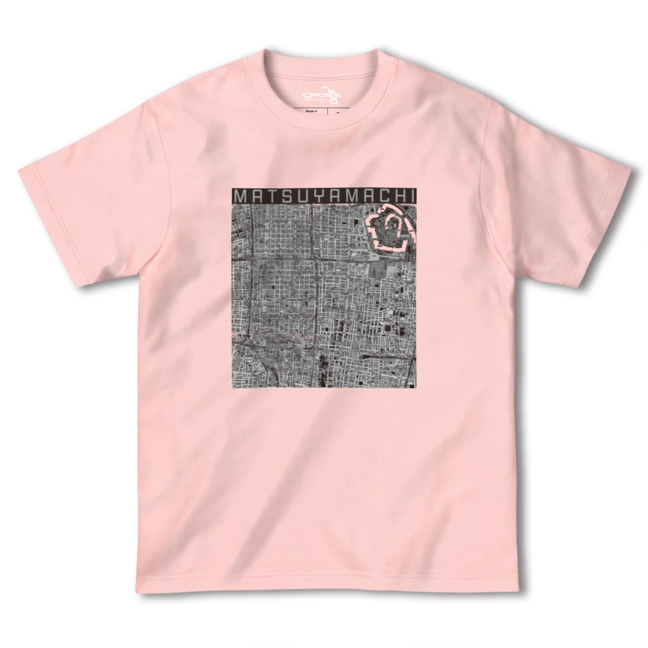 【松屋町(大阪府)】地図柄ヘビーウェイトTシャツ