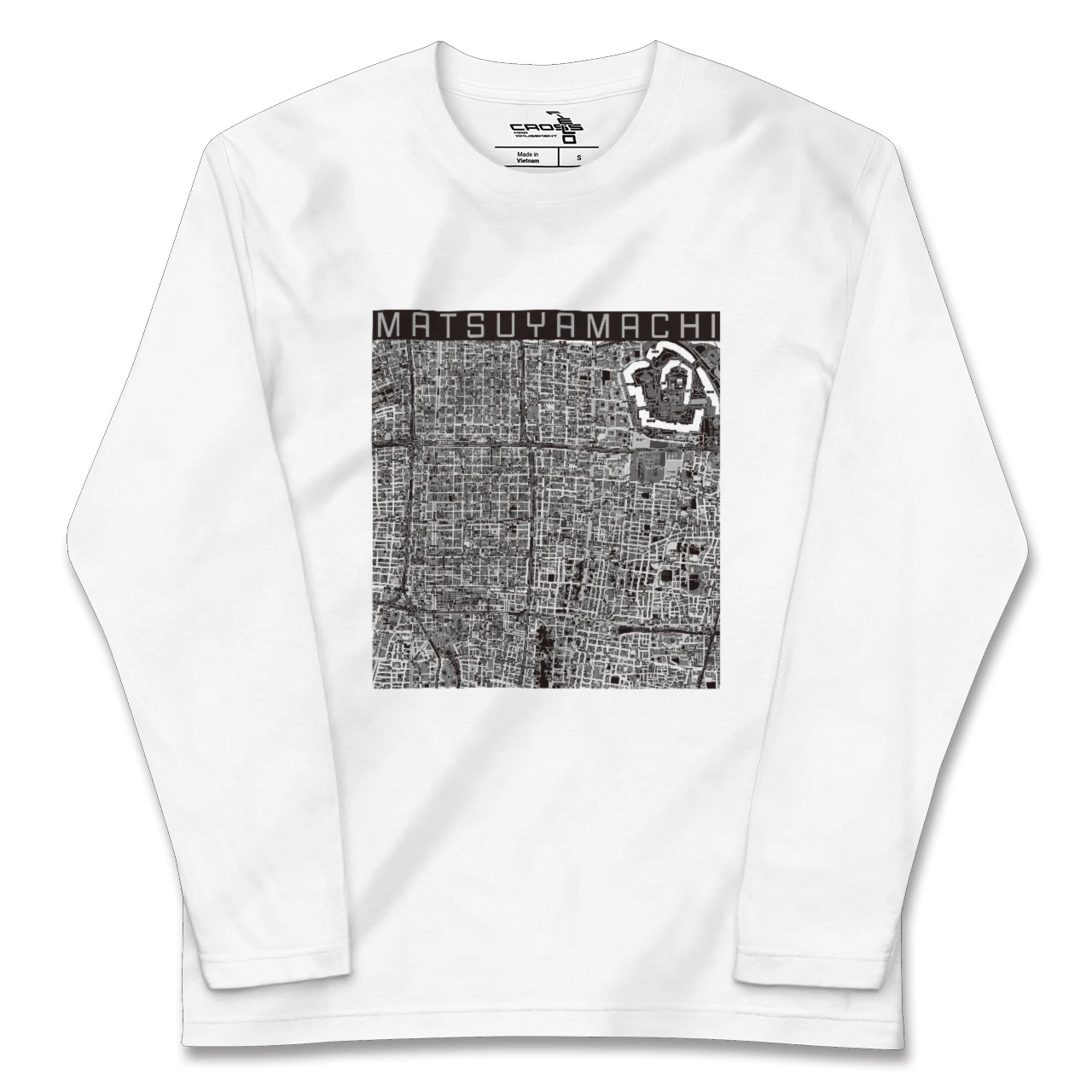 【松屋町(大阪府)】地図柄ロングスリーブTシャツ