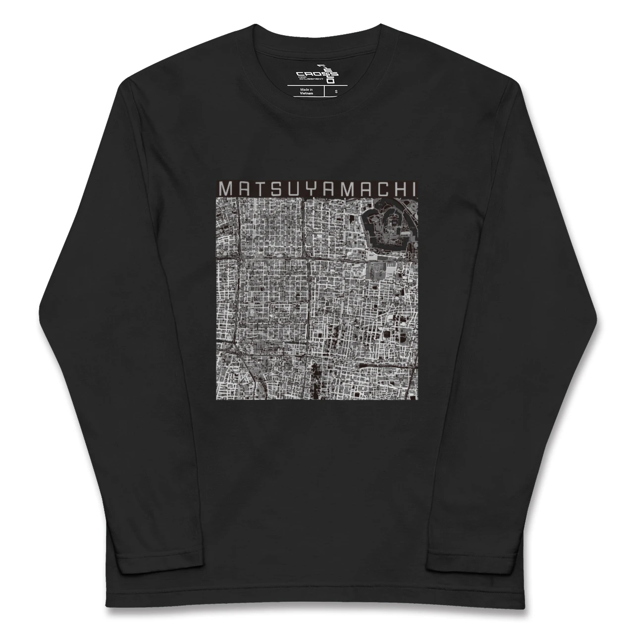 【松屋町(大阪府)】地図柄ロングスリーブTシャツ