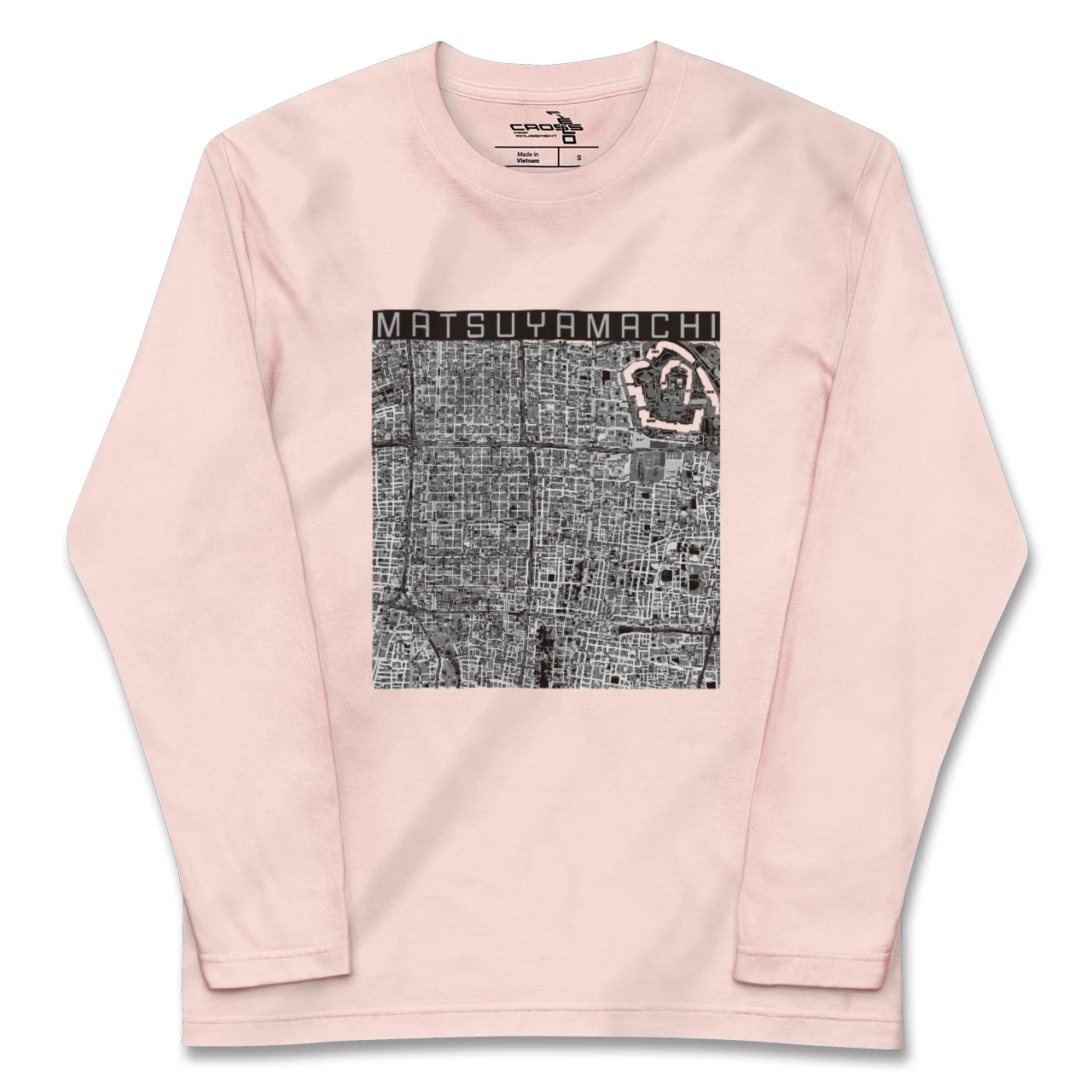【松屋町(大阪府)】地図柄ロングスリーブTシャツ