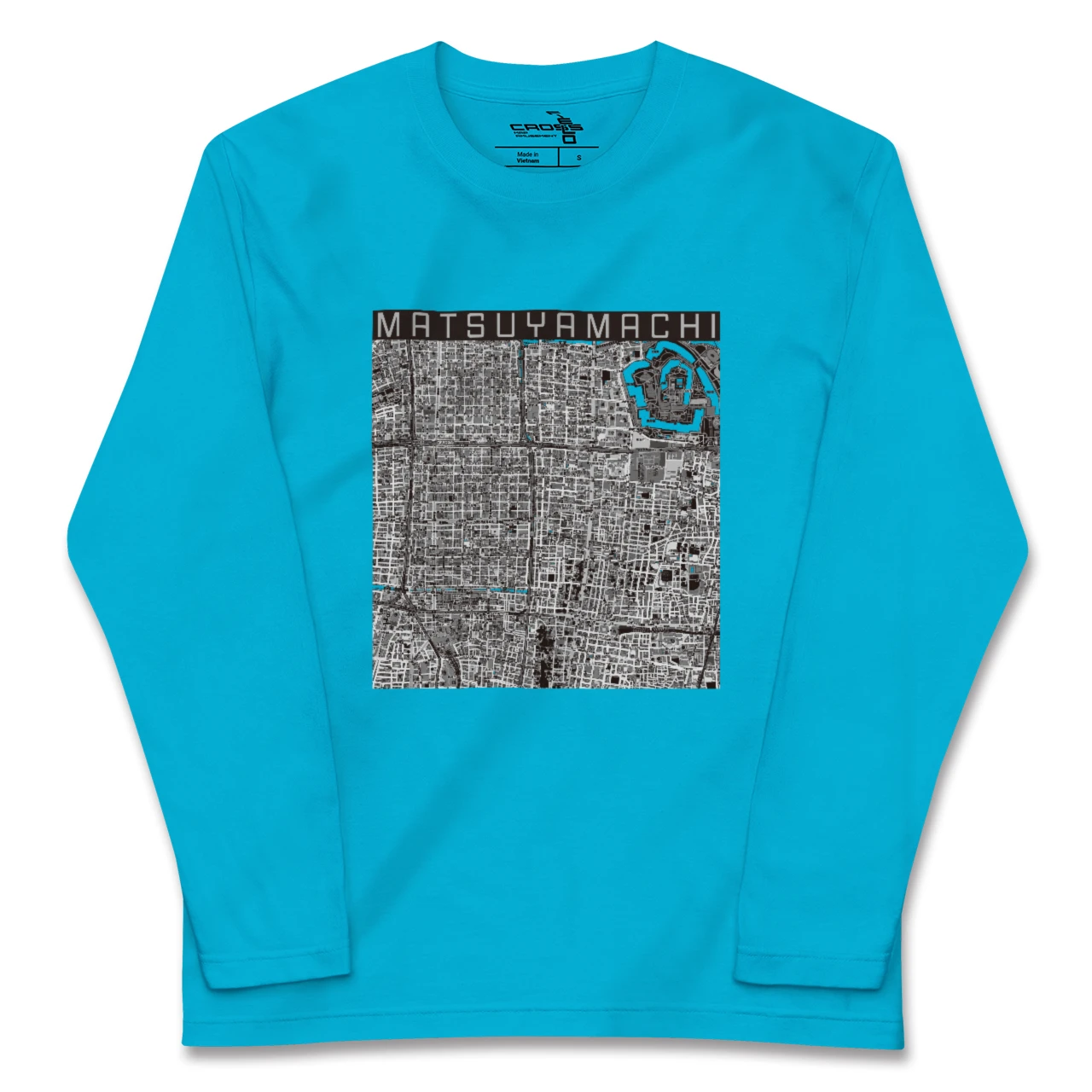 【松屋町(大阪府)】地図柄ロングスリーブTシャツ