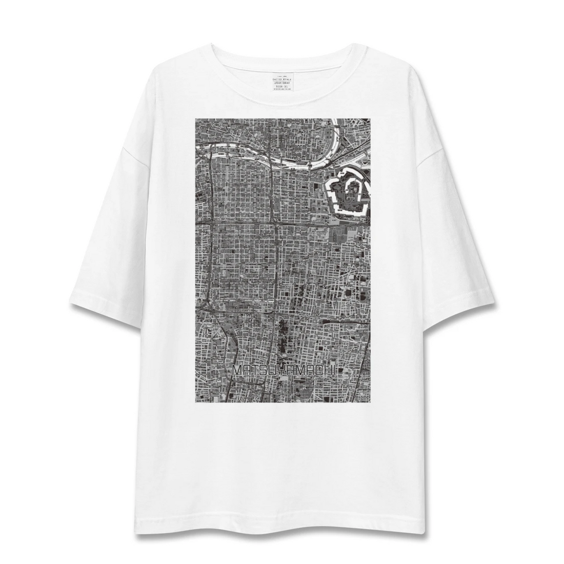 【松屋町(大阪府)】地図柄ビッグシルエットTシャツ