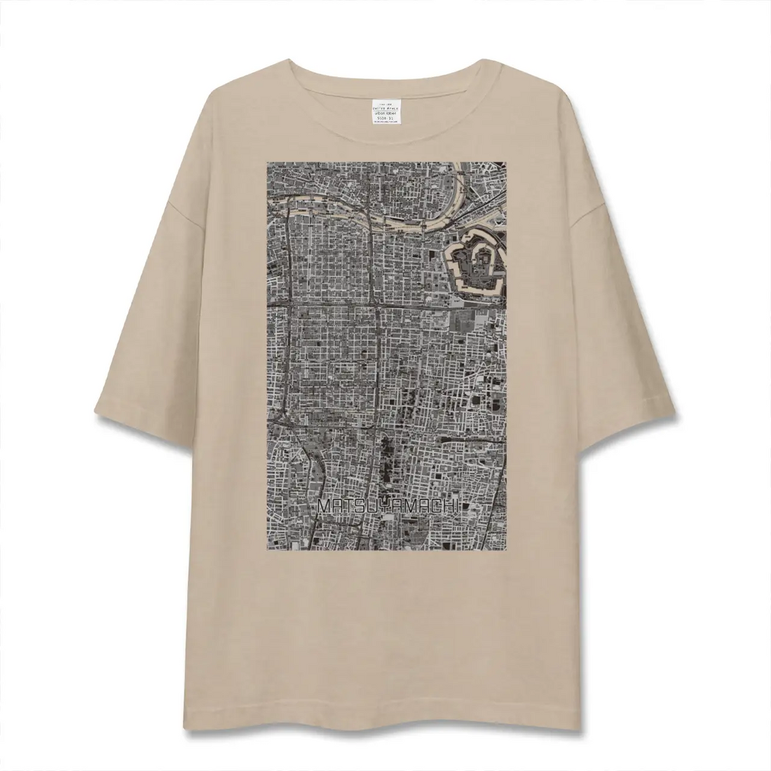 【松屋町(大阪府)】地図柄ビッグシルエットTシャツ