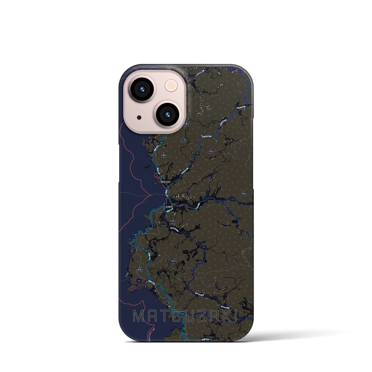 【松崎(静岡県)】地図柄iPhoneケース(バックカバータイプ)