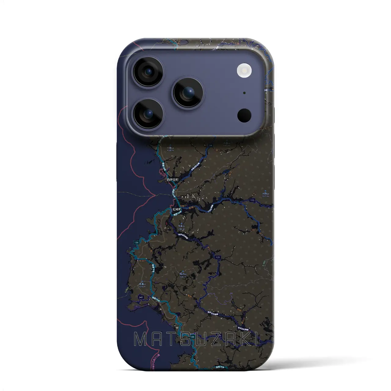 【松崎(静岡県)】地図柄iPhoneケース(バックカバータイプ)