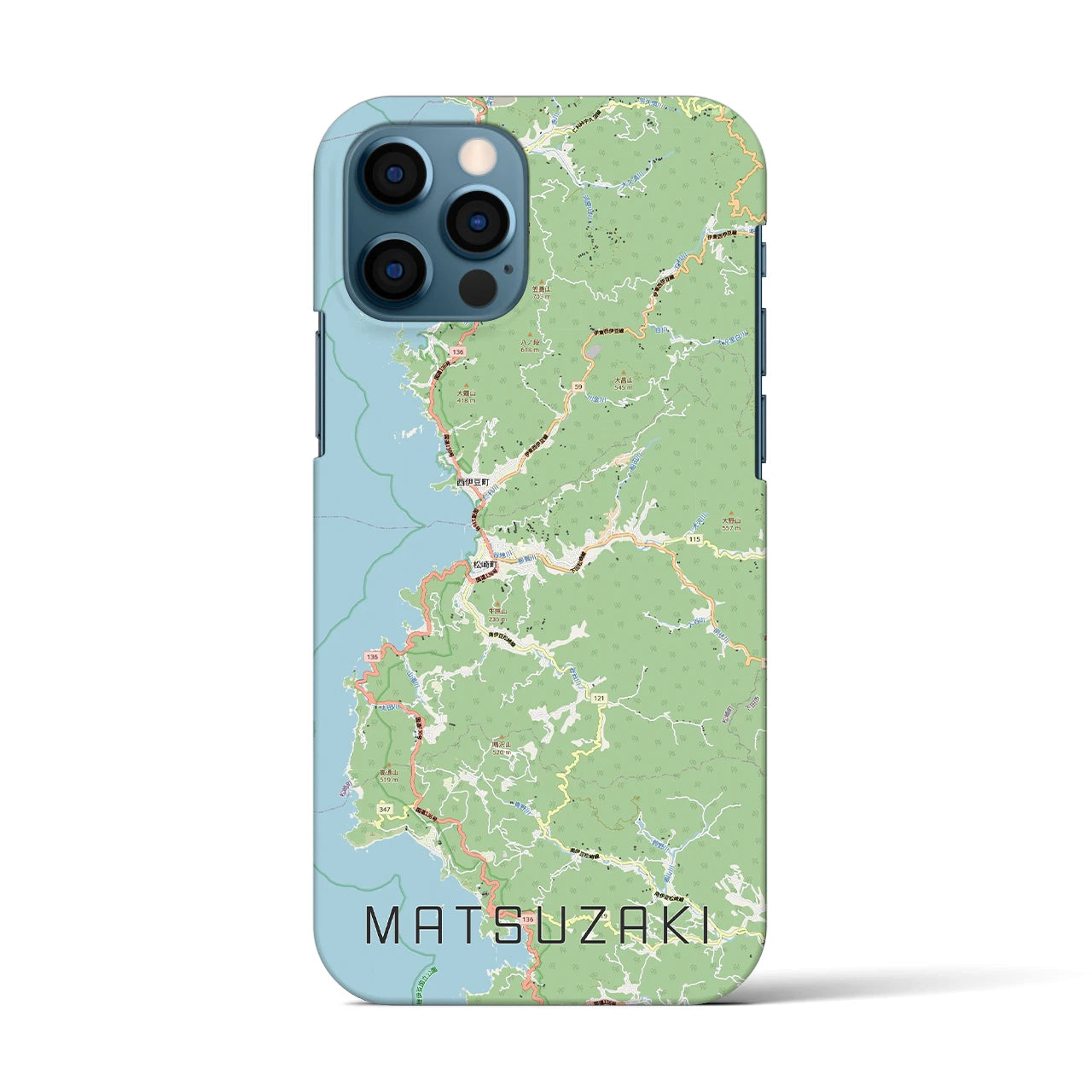 【松崎(静岡県)】地図柄iPhoneケース(バックカバータイプ)