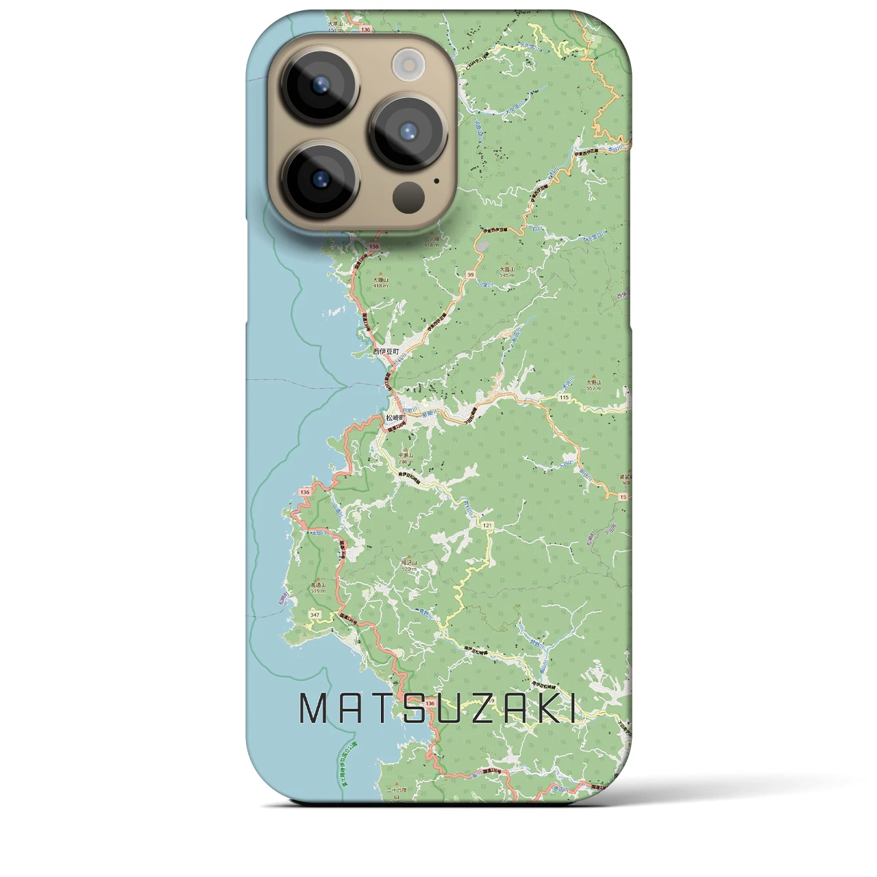 【松崎(静岡県)】地図柄iPhoneケース(バックカバータイプ)