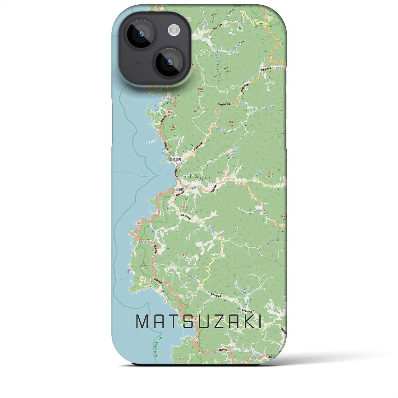 【松崎(静岡県)】地図柄iPhoneケース(バックカバータイプ)
