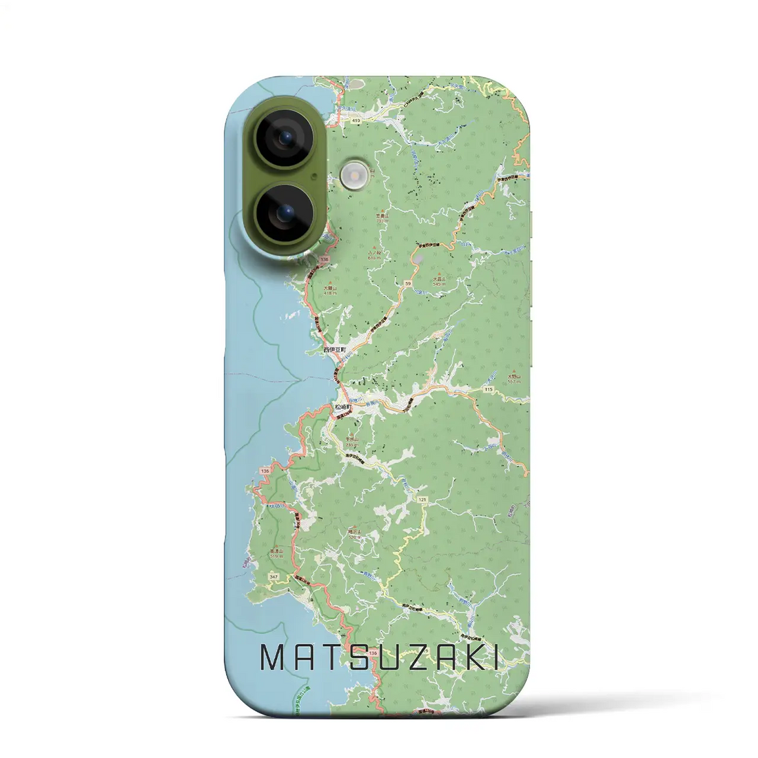【松崎(静岡県)】地図柄iPhoneケース(バックカバータイプ)ナチュラル・iPhone 17 Pro Max 用