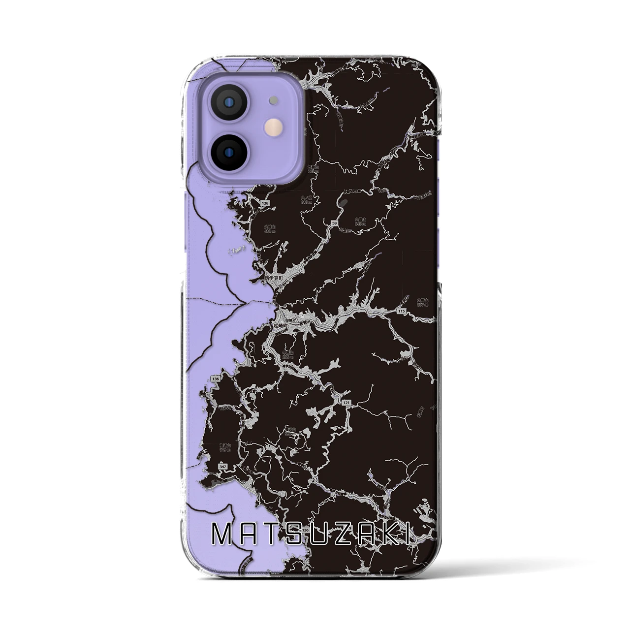 【松崎(静岡県)】地図柄iPhoneケース(クリアタイプ)