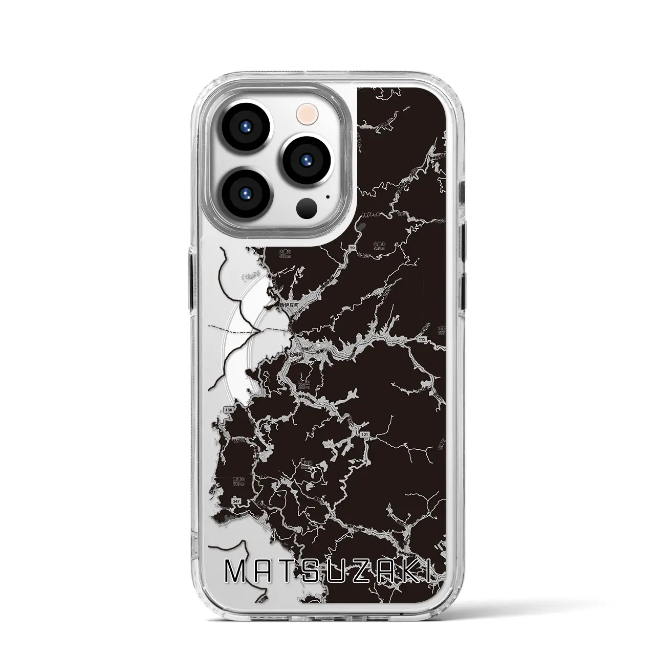 【松崎(静岡県)】地図柄iPhoneケース(MagSafeタイプ)